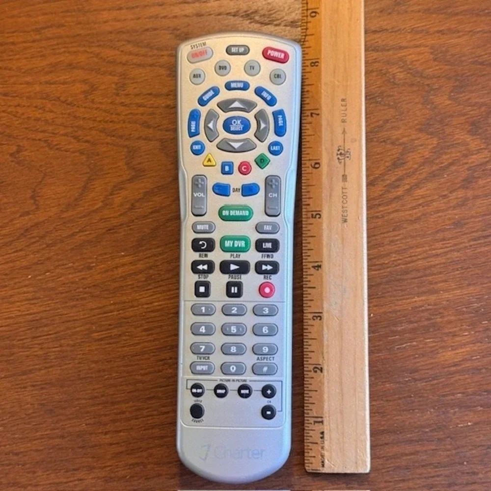 Charter Universal Remote Control 1060BC3-0780-001-R Silver Black